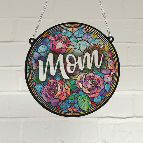 Mum Stained Glass Effect Suncatcher
